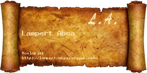 Lampert Absa névjegykártya